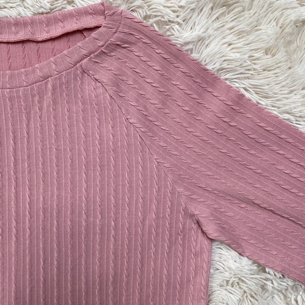 Boutique Cable Pattern Top ๐ Pink - Picture 6 of 11
